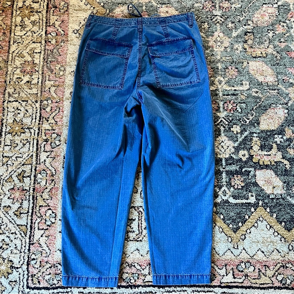 Madewell Indigo Ripstop Drawstring Cargo Pants Blue Sz 26 - Picture 9 of 10